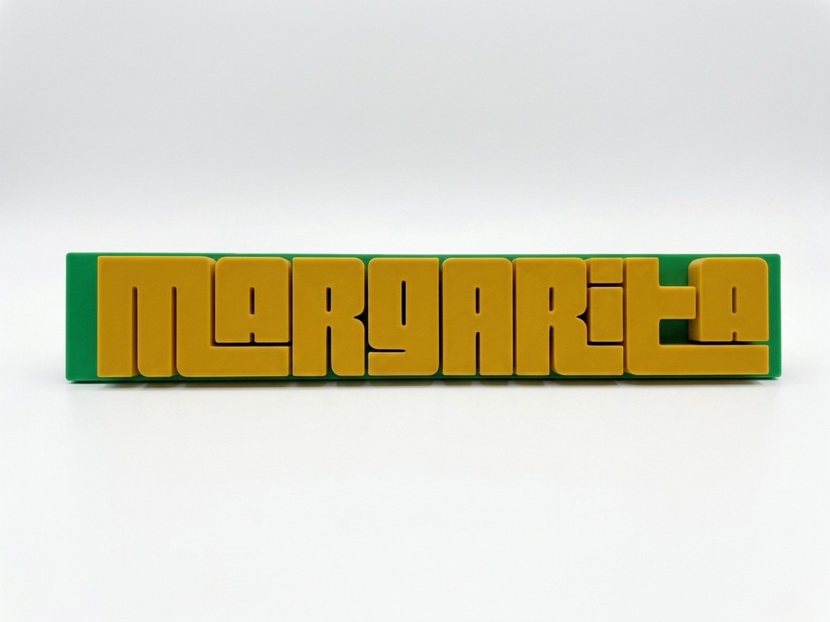 Front view of Margarita tap handle